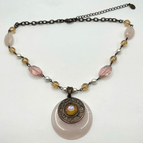 Y2K Pink Pearl Cookie Lee Necklace (SIZE) - Picture 3 of 4